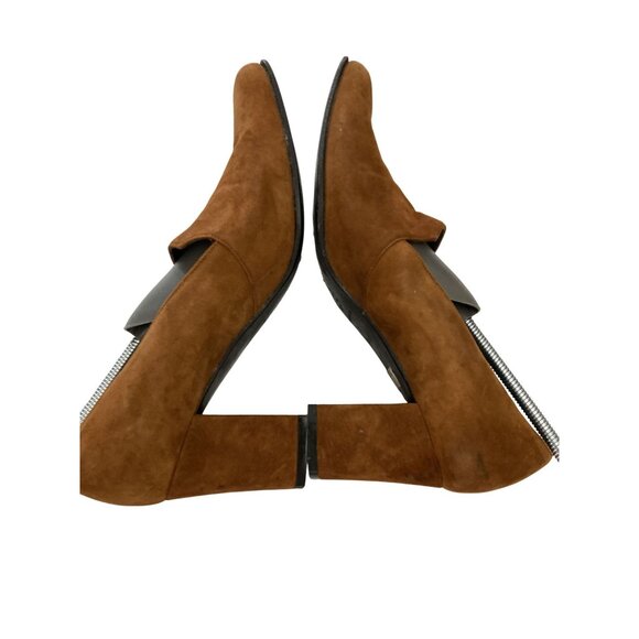 Versani Women's Size 7 Brown Suede Block Heel pumps Made In Italy - Picture 5 of 7